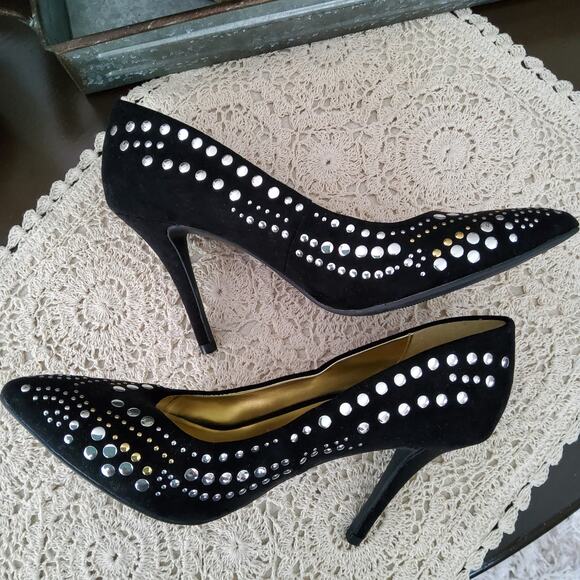 Cosmopolitan Women's Embellished Stiletto Pointy Toe Pump Heels Black Size 8.5 - Picture 6 of 8